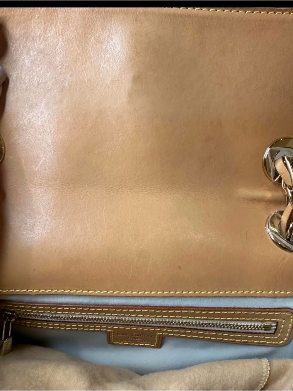 Louis Vuitton Monogram Mini linen Camille Crossbody Bag with Tan Leather Trim - Picture 5 of 6